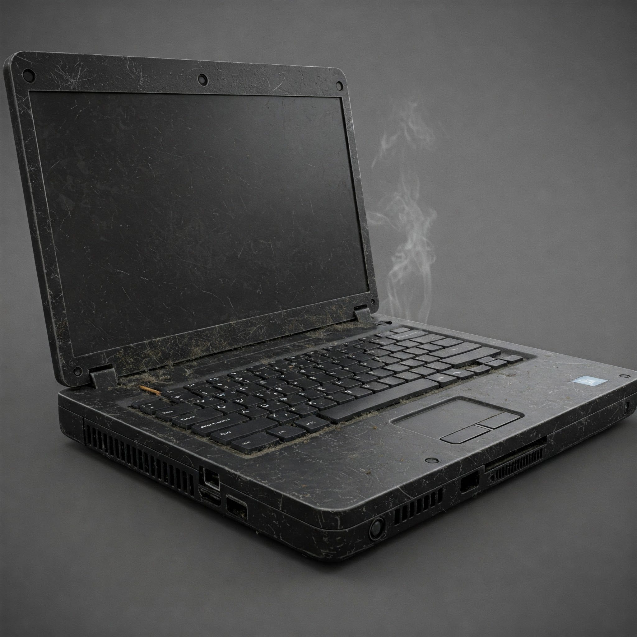 pc mal entretenu qui fume